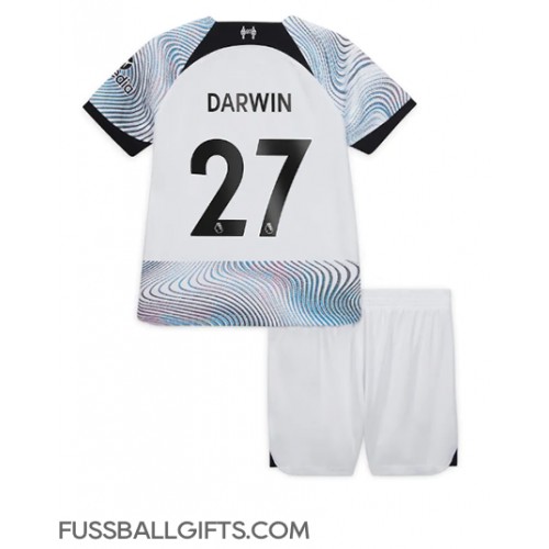 Liverpool Darwin Nunez #27 Fußballbekleidung Auswärtstrikot Kinder 2022-23 Kurzarm (+ kurze hosen)